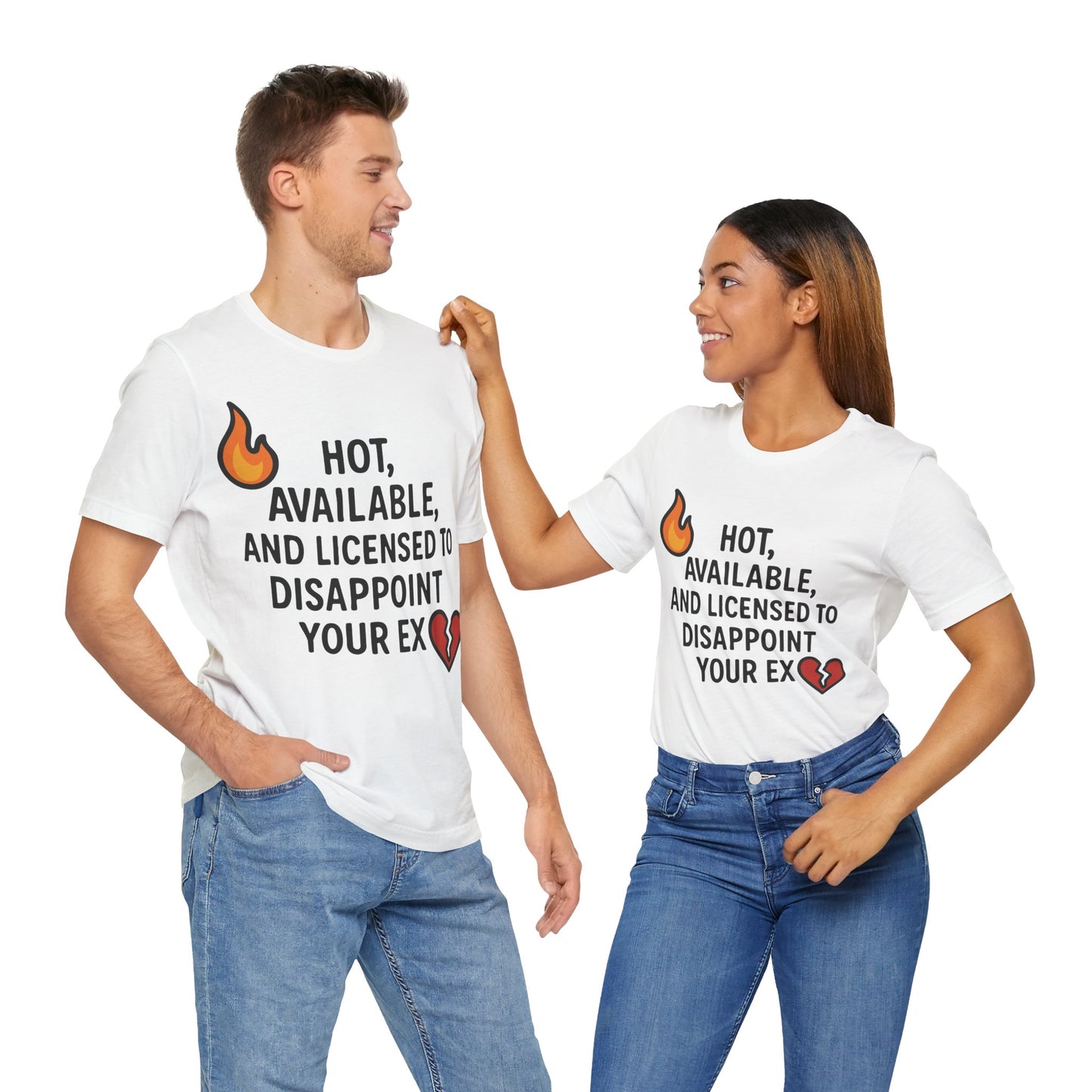 Savage Breakup T-Shirt – "Hot, Available & Licensed to Disappoint Your Ex" – Funny Single Life Tee