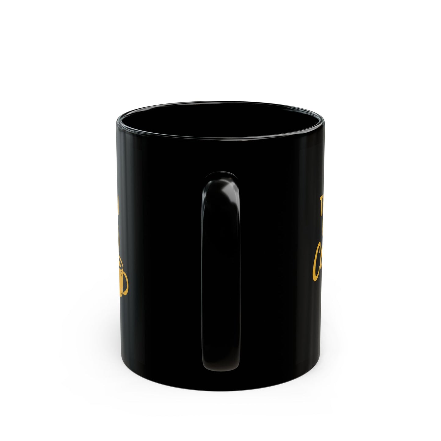 "This Queen Runs on Courage & Coffee" Black Mug – Empowering Quote Gift for Women