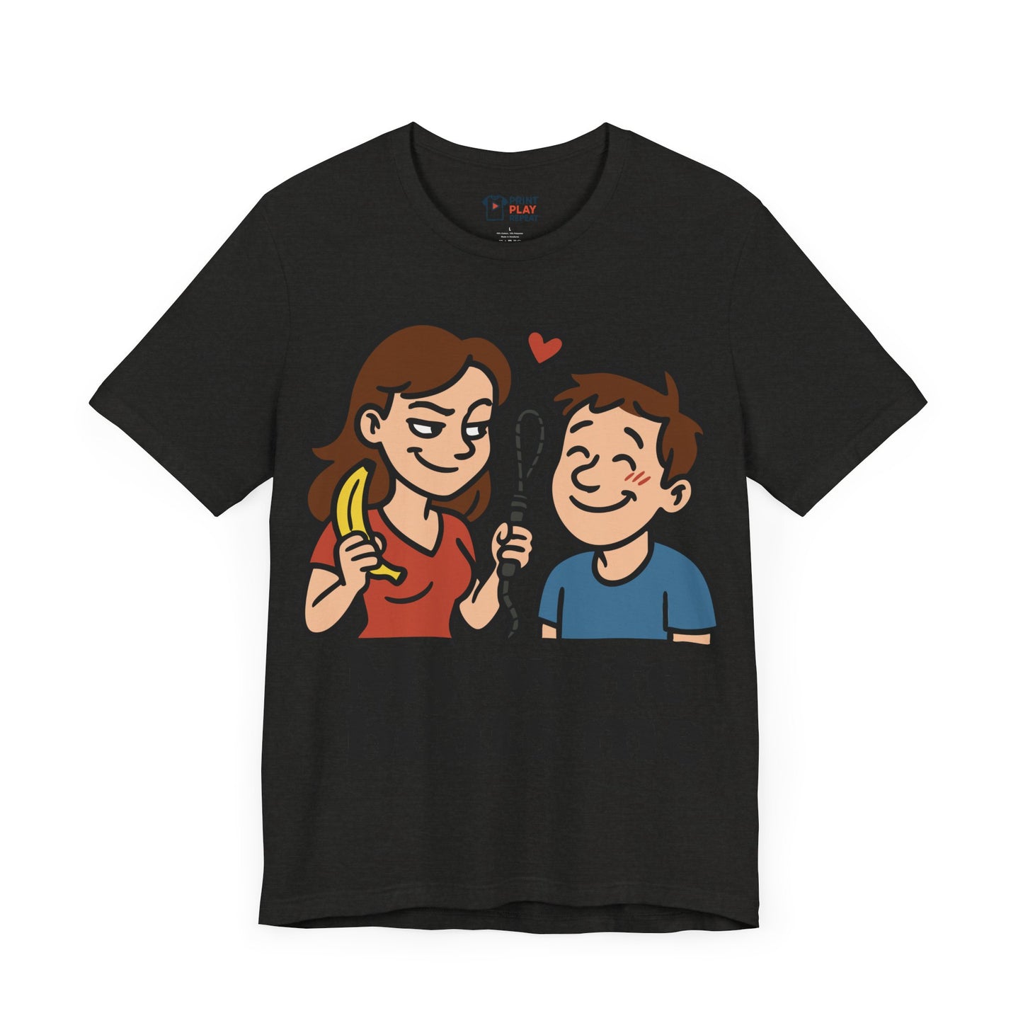 Funny "My Wife Beats Me" Cartoon T-Shirt – Playful Marriage Humor Tee