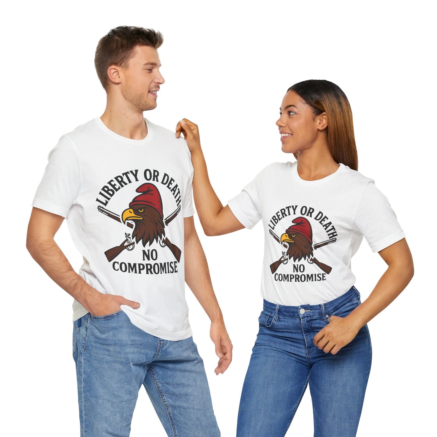 Liberty or Death No Compromise T-Shirt | Patriotic Eagle 2A Freedom Tee | Unisex