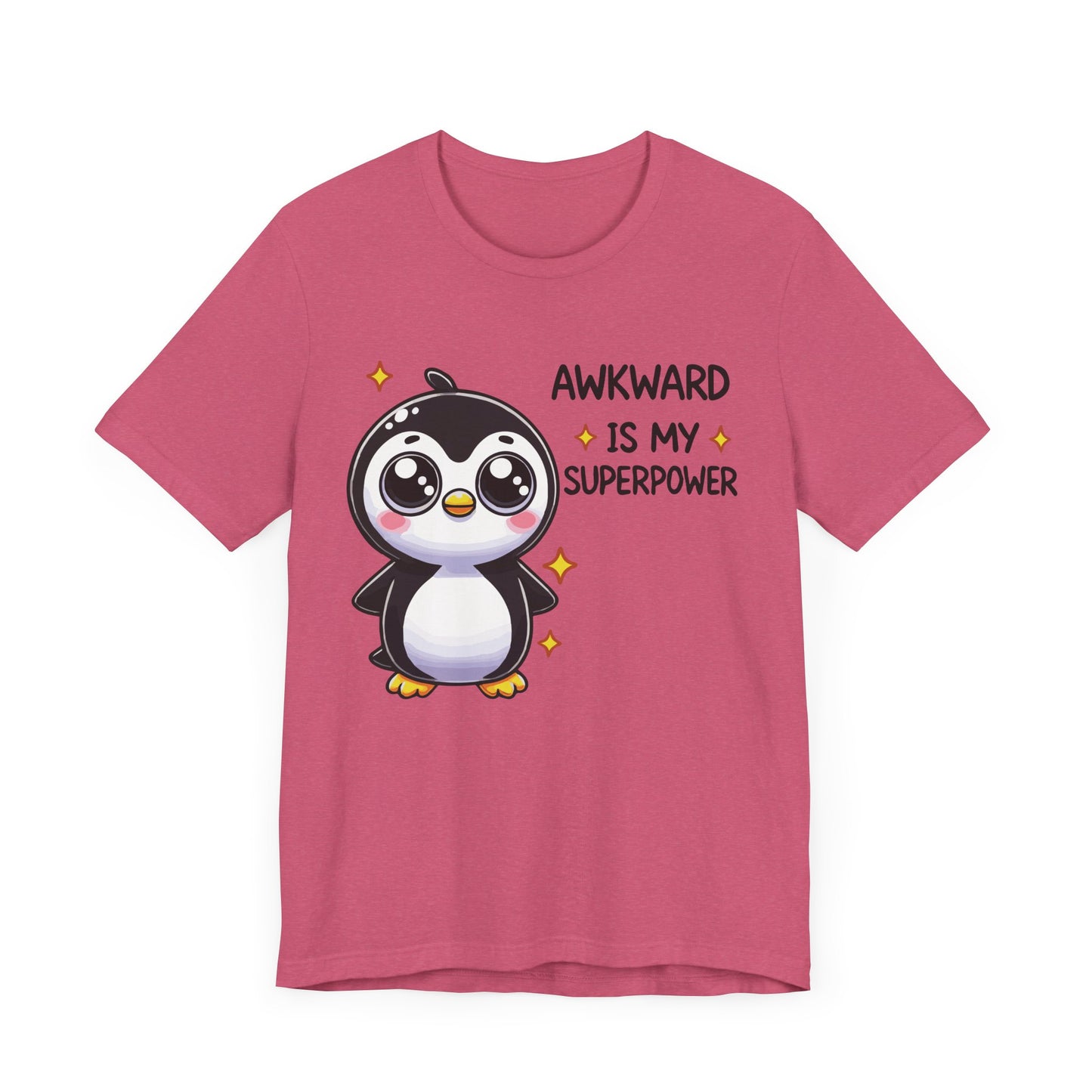 Awkward Is My Superpower T-Shirt – Cute Penguin Graphic Tee – Funny Social Anxiety Shirt