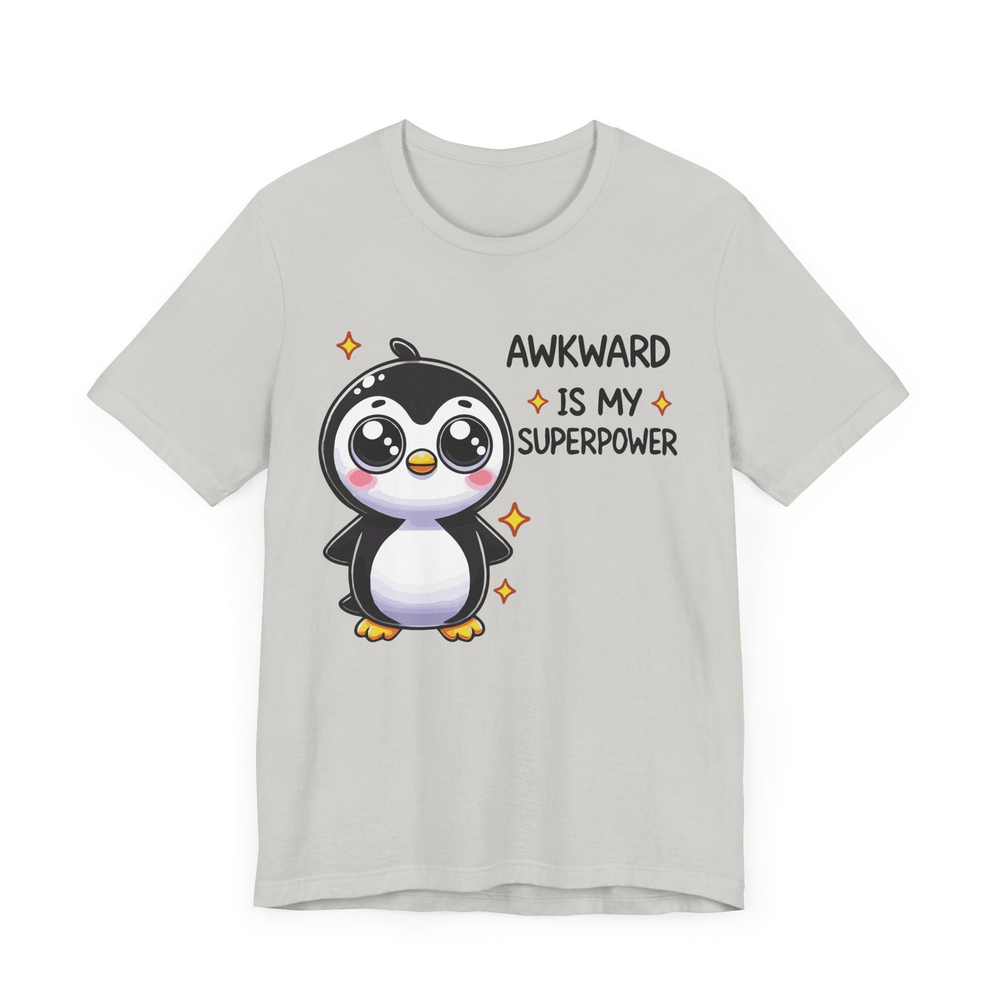 Awkward Is My Superpower T-Shirt – Cute Penguin Graphic Tee – Funny Social Anxiety Shirt