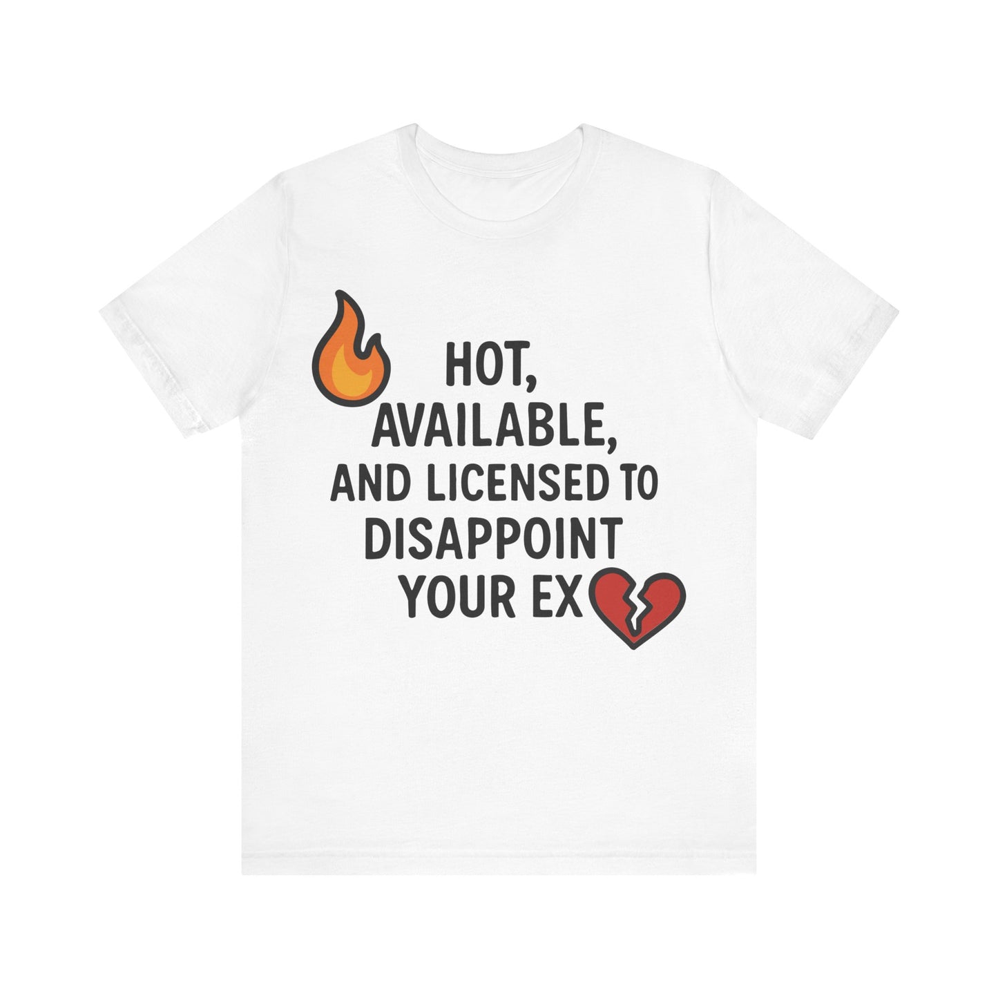 White t-shirt with savage text and bold icons, making a statement about love, freedom, and sass.