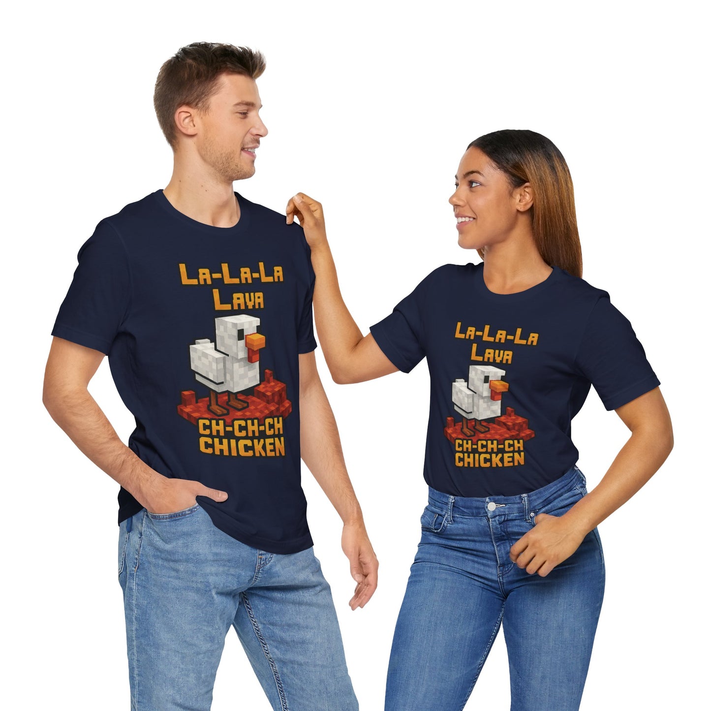Couple Navy "La-La-Lava Ch-Ch-Ch Chicken" funny gaming meme shirt