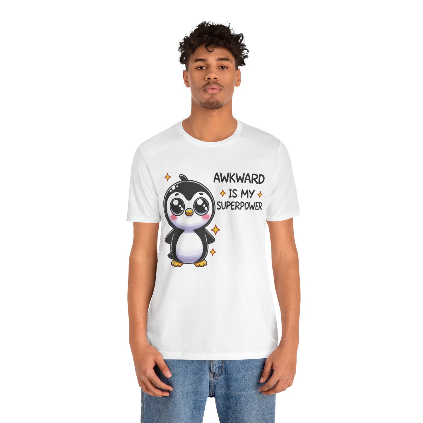 Awkward Is My Superpower T-Shirt – Cute Penguin Graphic Tee – Funny Social Anxiety Shirt