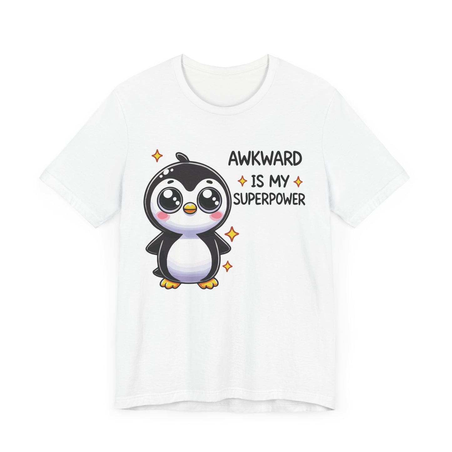 Awkward Is My Superpower T-Shirt – Cute Penguin Graphic Tee – Funny Social Anxiety Shirt