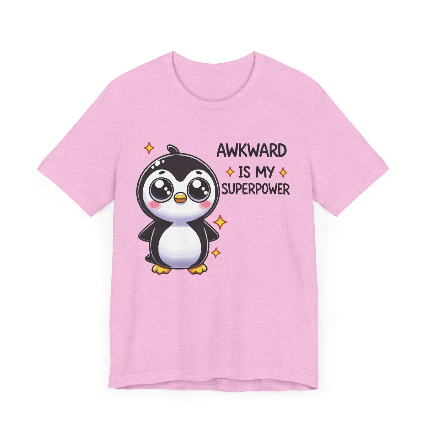 Awkward Is My Superpower T-Shirt – Cute Penguin Graphic Tee – Funny Social Anxiety Shirt