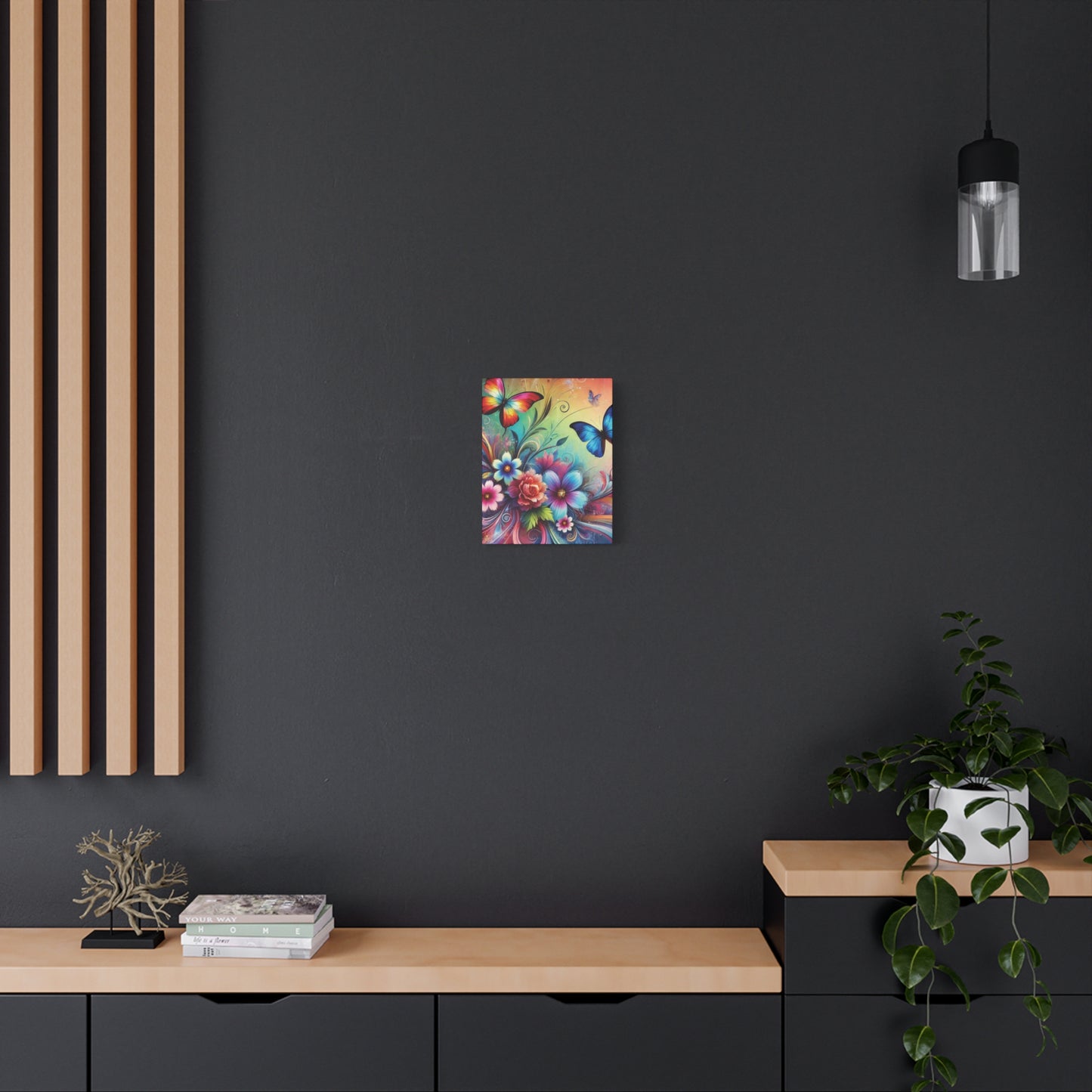 Vibrant Butterfly Garden Canvas – Colorful Floral Fantasy Wall Art