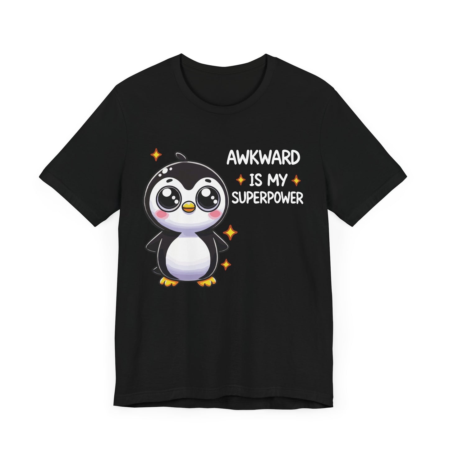 Awkward Is My Superpower T-Shirt – Cute Penguin Graphic Tee – Funny Social Anxiety Shirt