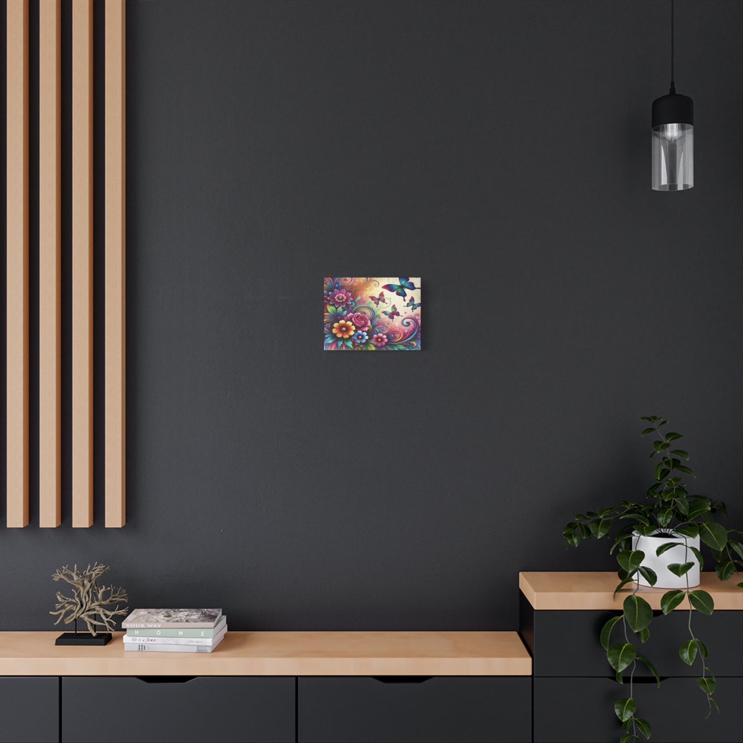 Dreamy Floral & Butterfly Canvas – Vibrant Fantasy-Inspired Wall Art