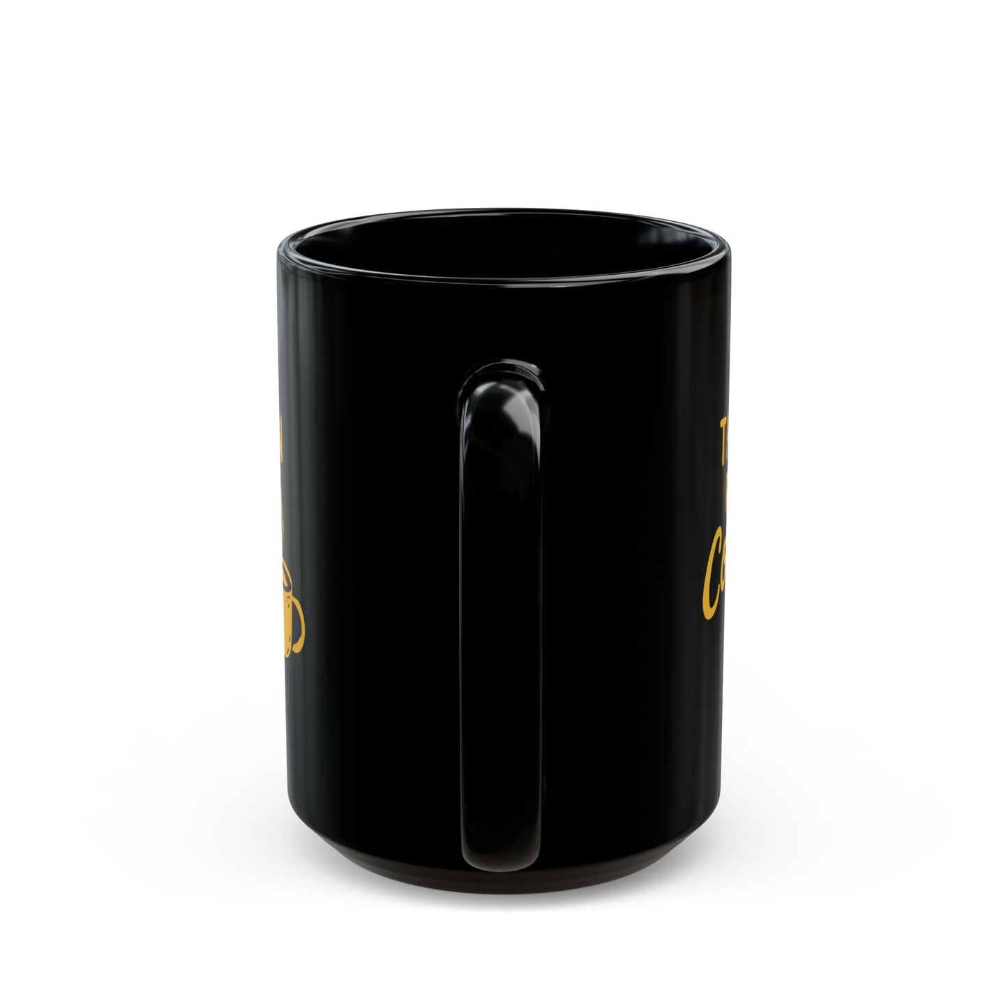 "This Queen Runs on Courage & Coffee" Black Mug – Empowering Quote Gift for Women