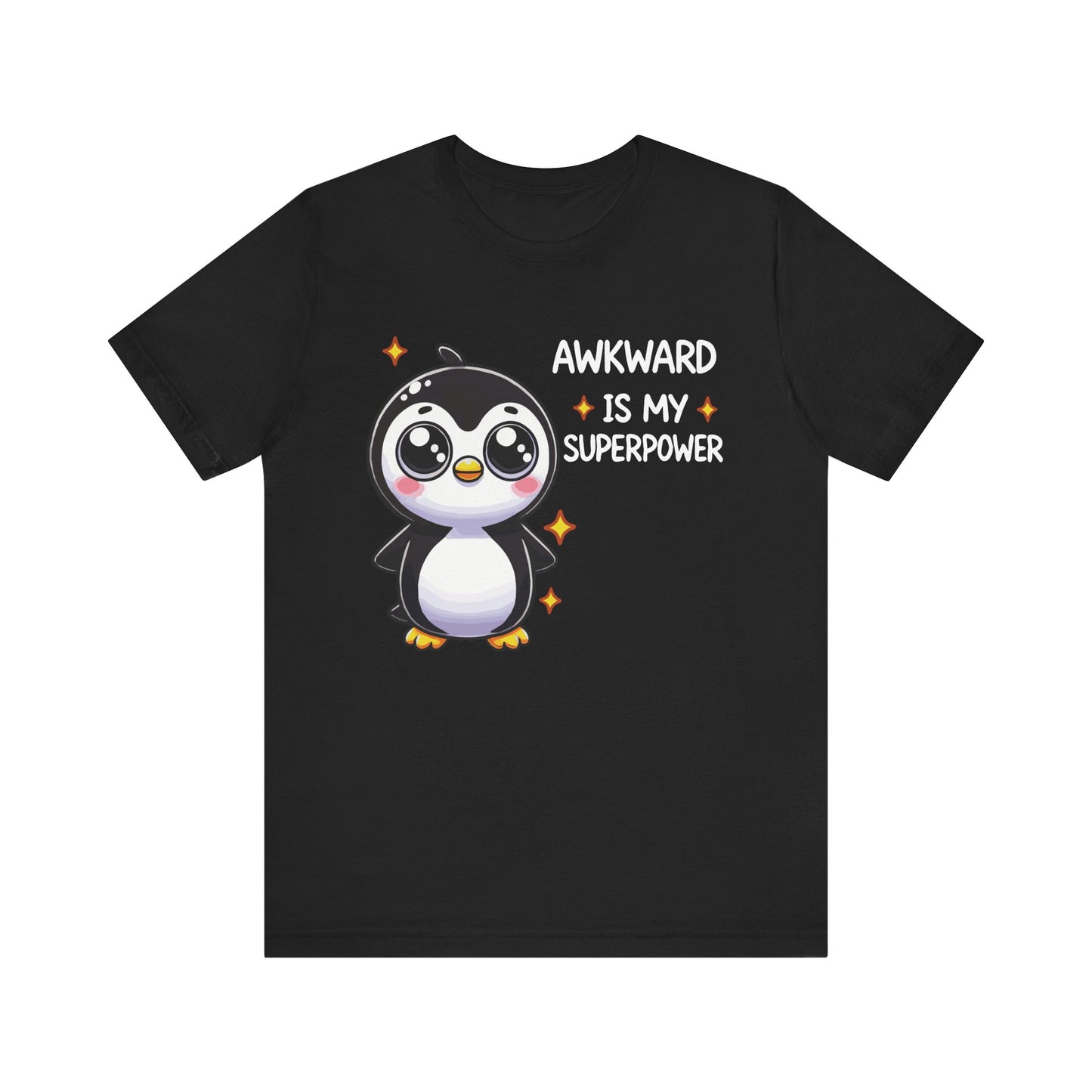 Awkward Is My Superpower T-Shirt – Cute Penguin Graphic Tee – Funny Social Anxiety Shirt