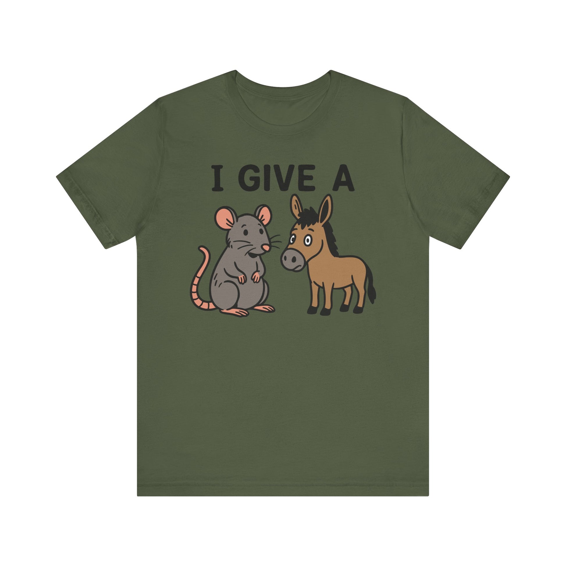 Military green "I Give A Rat’s Ass" funny novelty T-shirt
