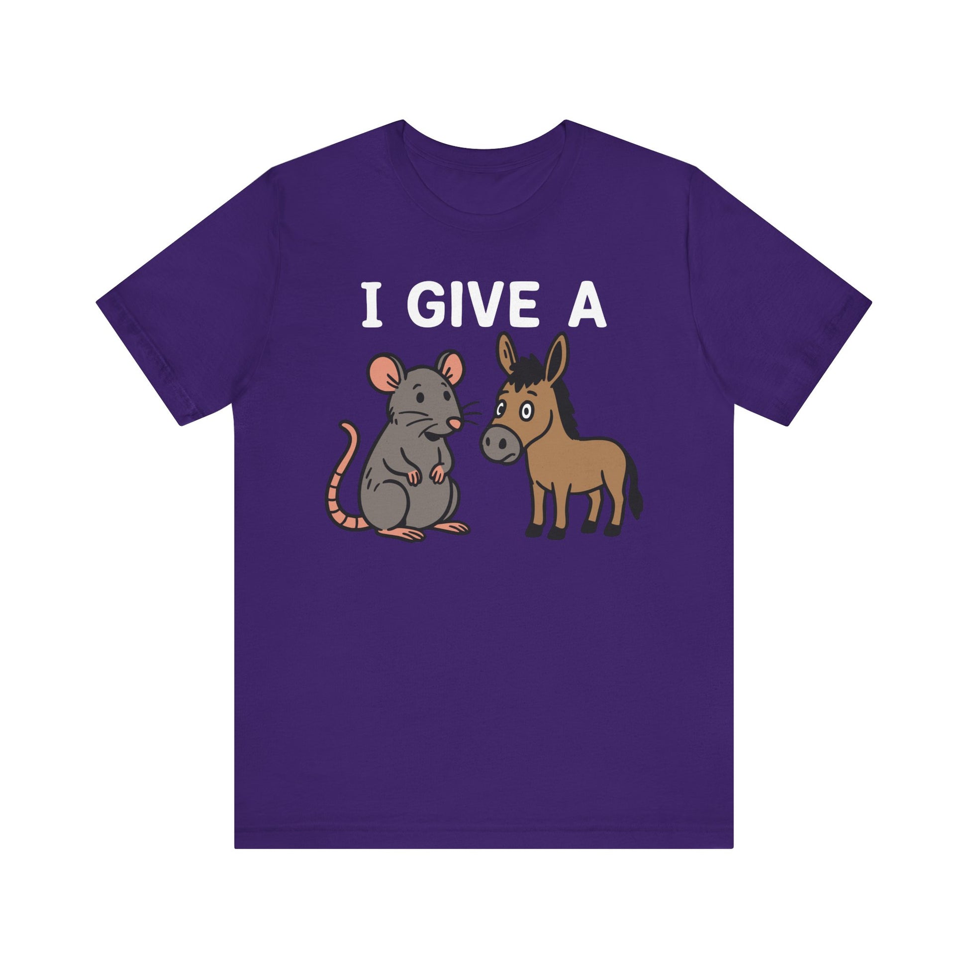 Team purple "I Give A Rat’s Ass" funny gag gift T-shirt
