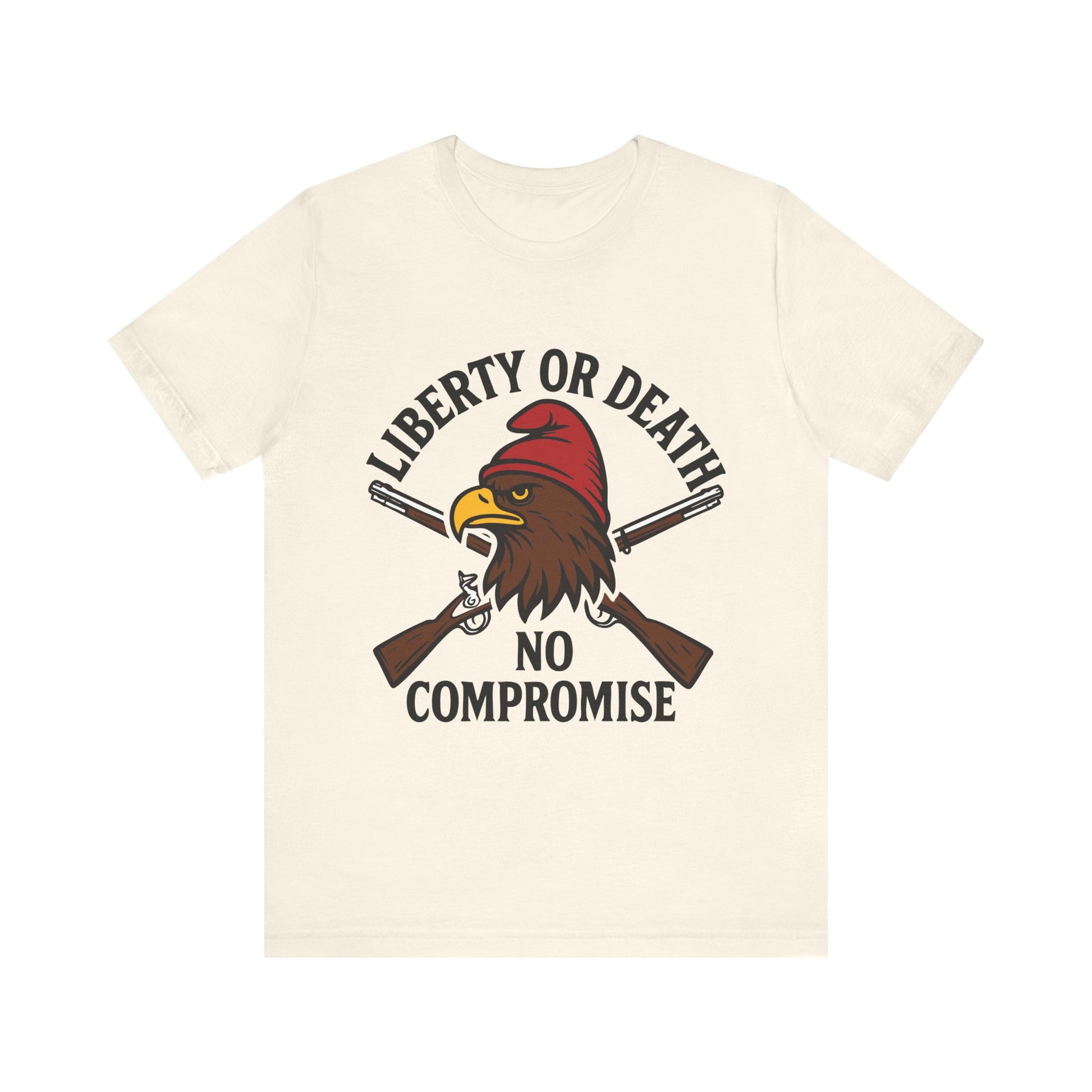 Natural "Liberty or Death No Compromise" eagle & rifles patriotic T-shirt
